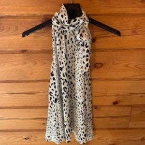 INC Black and White Leopard Top